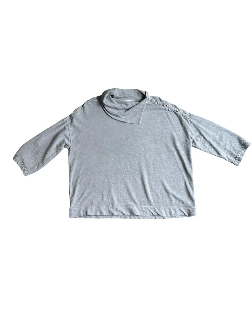 Pure Jill Split Neck Three Quarter Sleeves Cozy Pullover